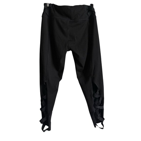 Victoria Secret Sport XL Knockout Black Tight Legging Strappy Crisscross Cut Out - Picture 1 of 12